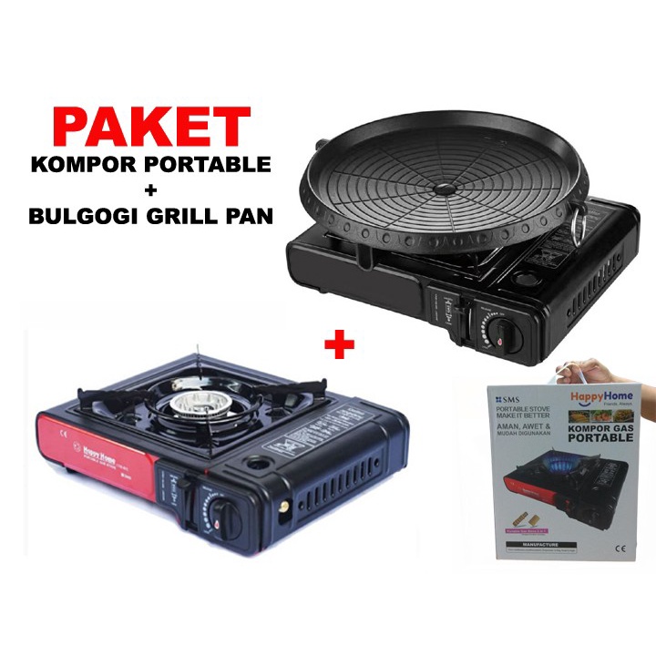 Happy Home Paket Kompor Portable dan bbq bulgogi grill pan