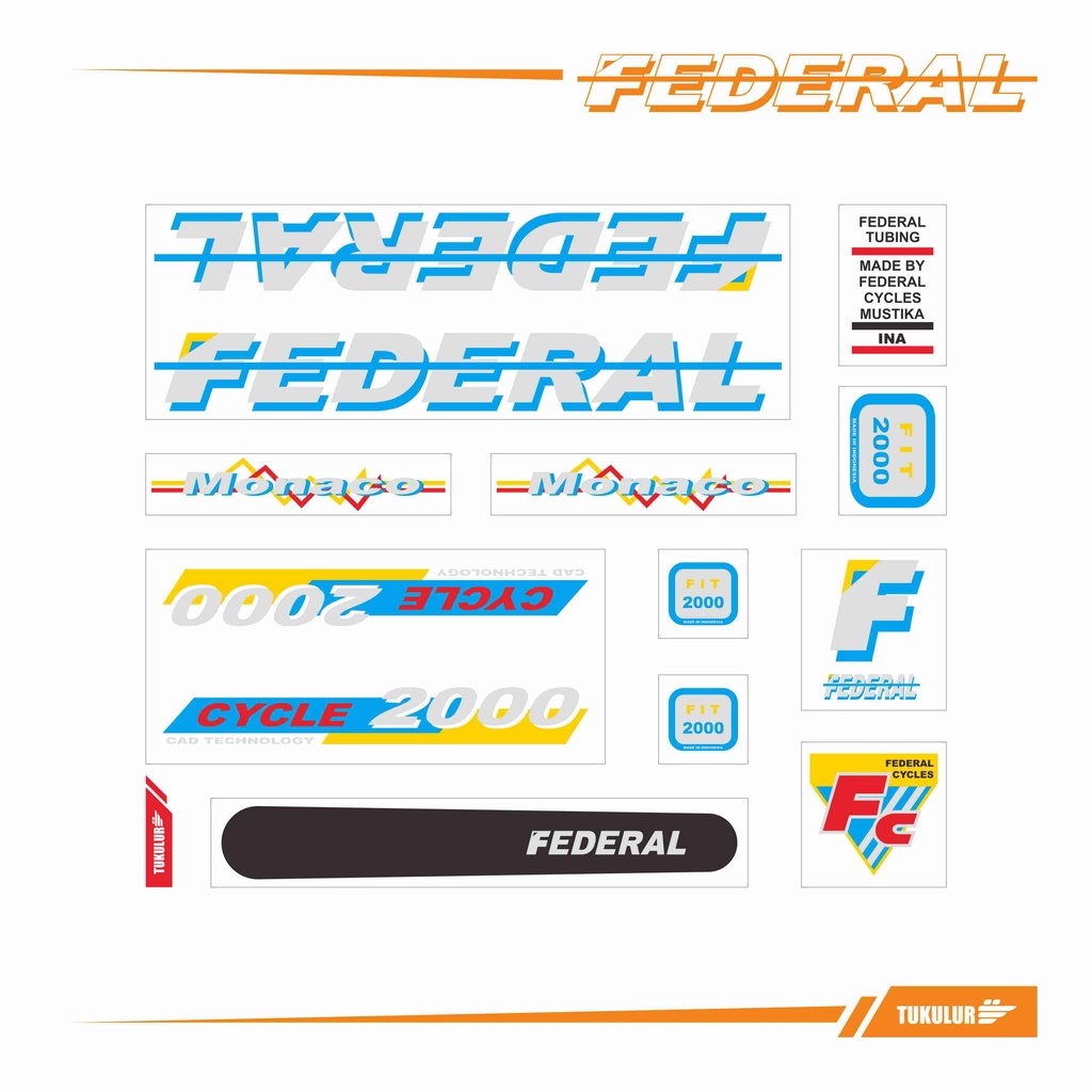 STIKER DECAL SEPEDA FEDERAL MONACO