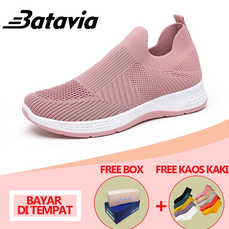 (COD)Batavia Sepatu Fashion sepatu wanita baru bernapas  sepatu wanita olahraga rajut premium sepatu wanita  N32