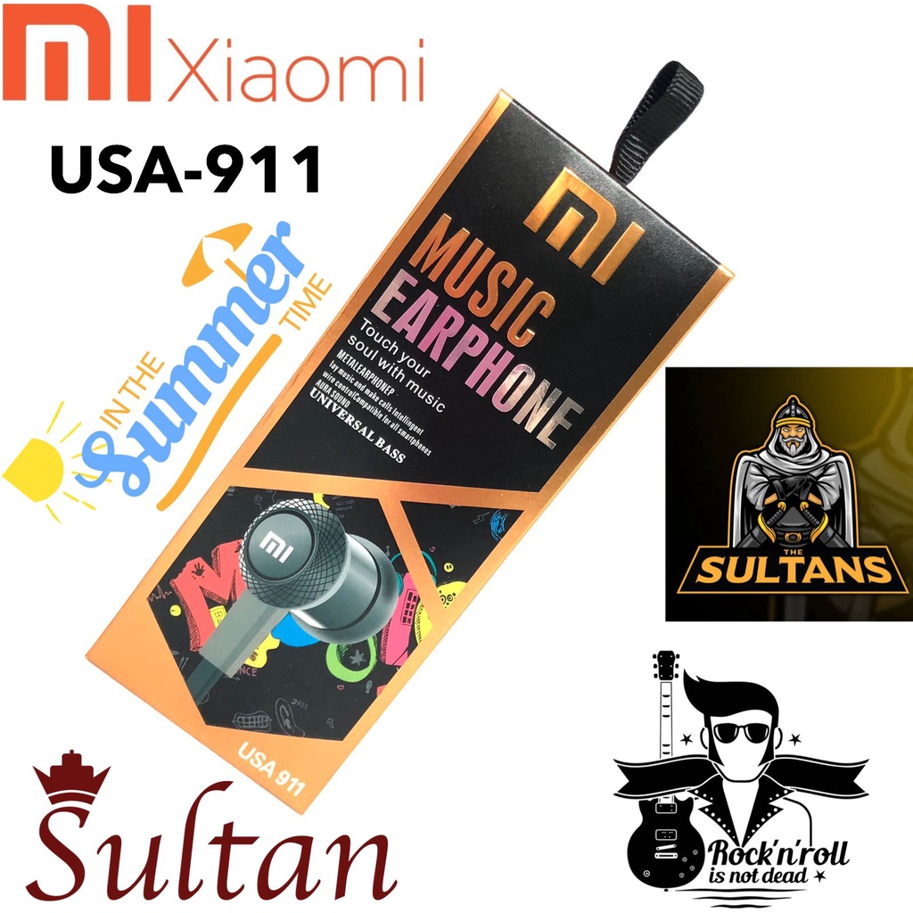 PROMO!!! Hf Handsfree Headset Brand USA 911 XIAOMI Extra Bass QT002 Suara Bagus +MIC