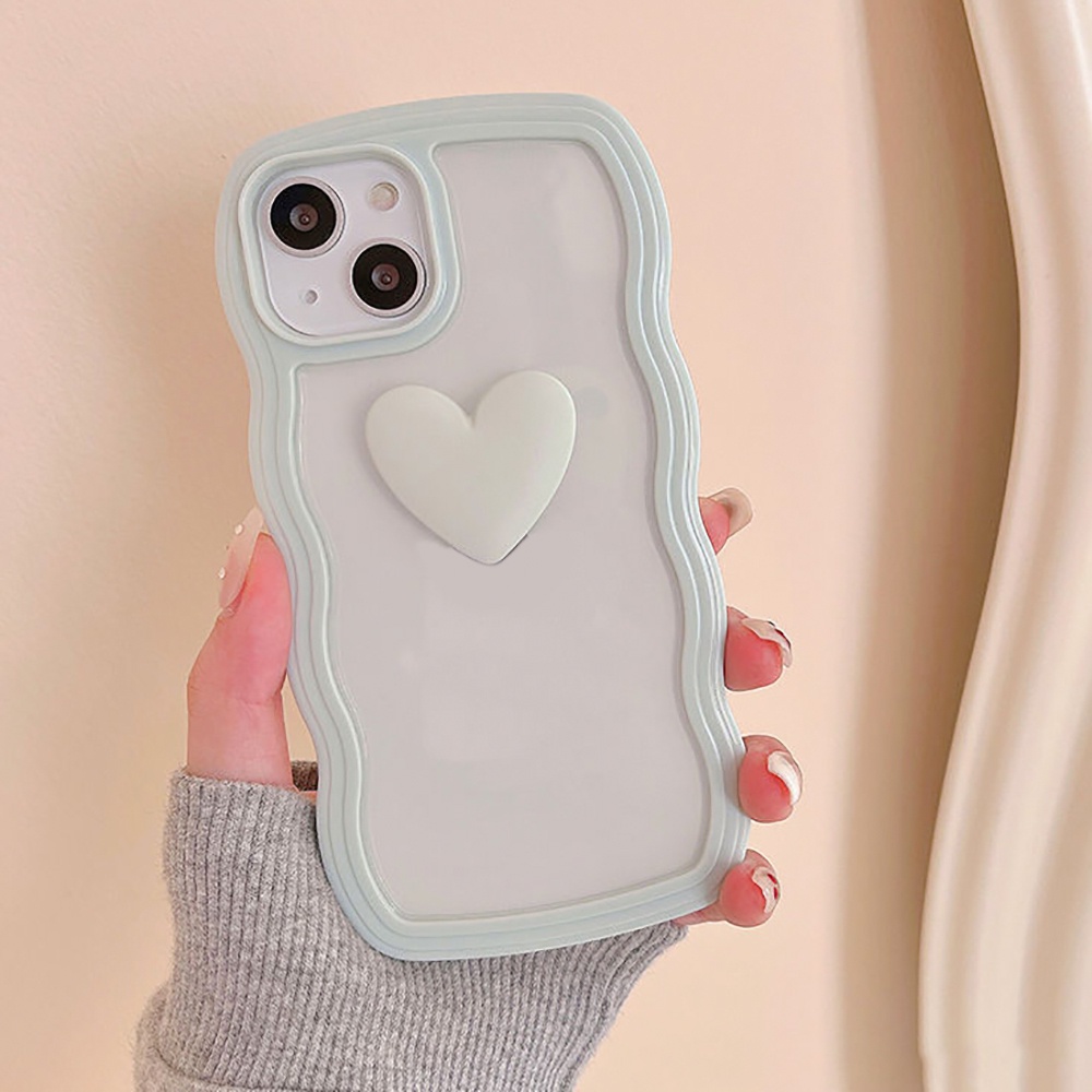 Soft Case TPU Motif Hati 3D Warna Permen Untuk iPhone 11 13 12 14 Pro X XS XR 8 7 6 Plus