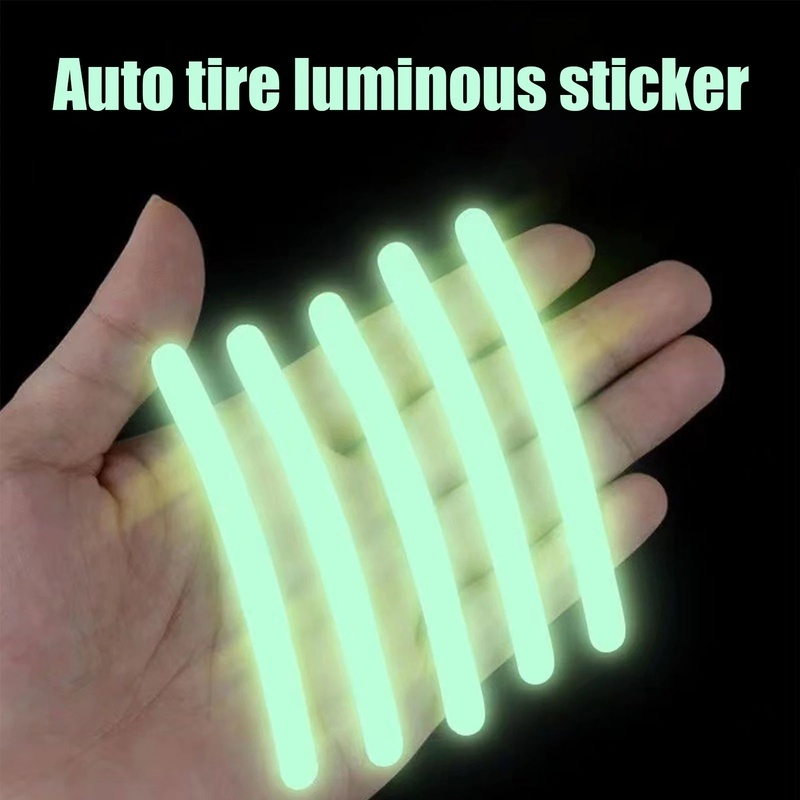 20pcs / Set Stiker Strip Reflektor Luminous Universal Untuk Dekorasi Hub Roda Mobil / Motor / Sepeda