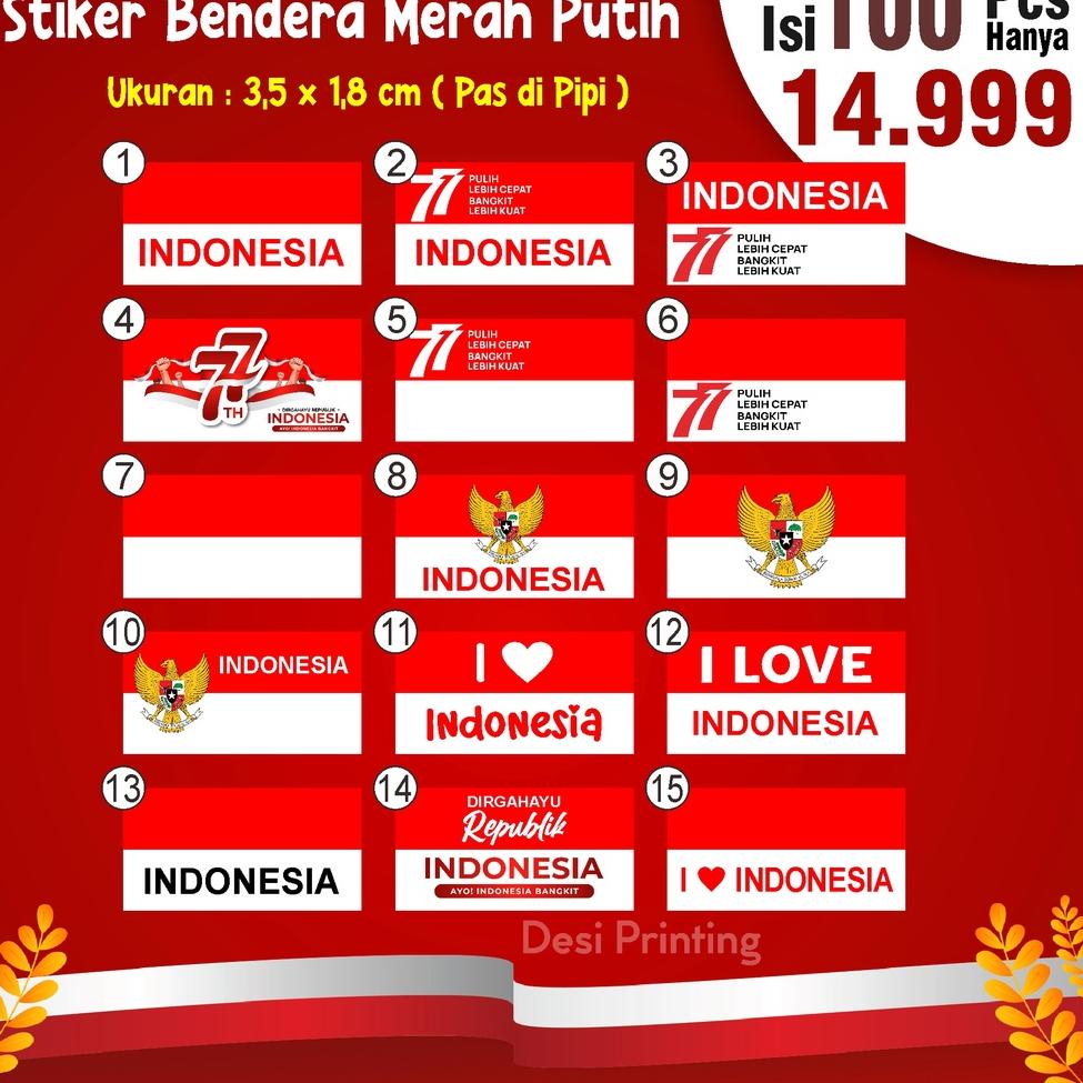

SERBA MURAH Stiker Pipi Bendera Merah Putih 1 Pcs (PREMIUM) 873