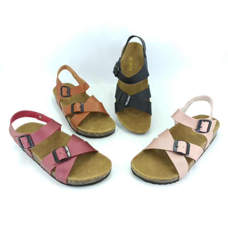 Sandal Wanita Casual Sendal Slop Puyuh Model Gesper Kekinian Andis AF20