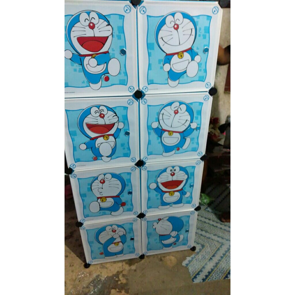 LEMARI PLASTIK KARAKTER 8 PINTU+GANTUNGAN / LEMARI PAKAIAN 2X4 / LEMARI BAJU ANAK / LEMARI SHENAR