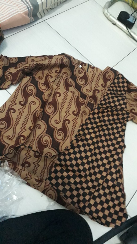 Tey-17 Batik Wanita Asj Sa Hrb026 Kenongo Kemeja Tosca Pendek