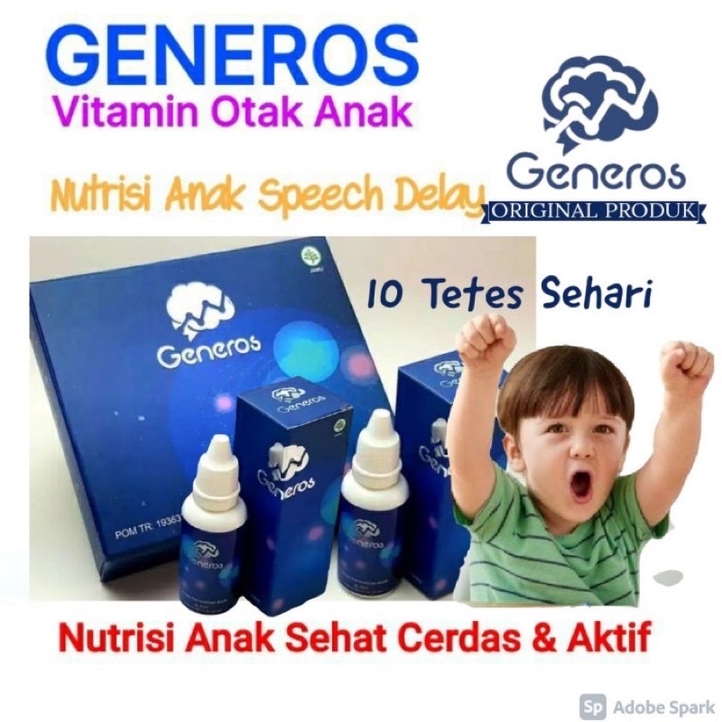 GENEROS Speech Delay Vitamin Otak Kecerdasan Anak - Terlambat Lancar Bicara BPOM RESMI