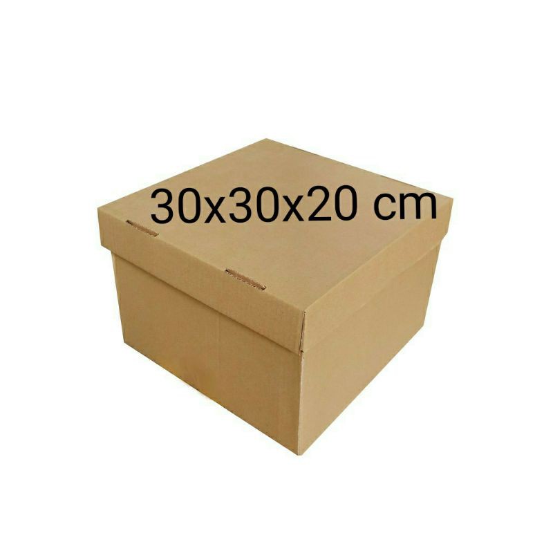BOX KARDUS POLOS MURAH uk. 30x30x20 cm (SET TOP/ BOT HEEBE) KARTON PAKING/PACKING HAMPERS BAJU