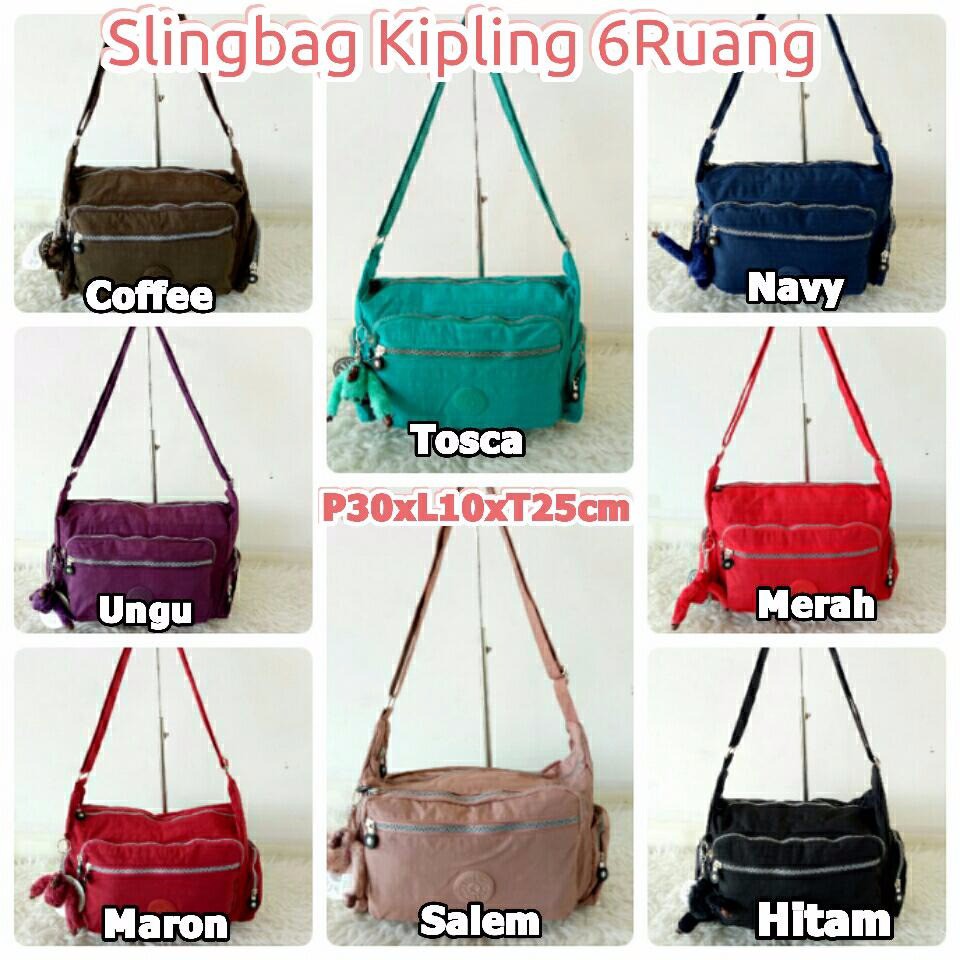 KP616 Tas Selempang Wanita Kipling Import 6Ruang Terlaris