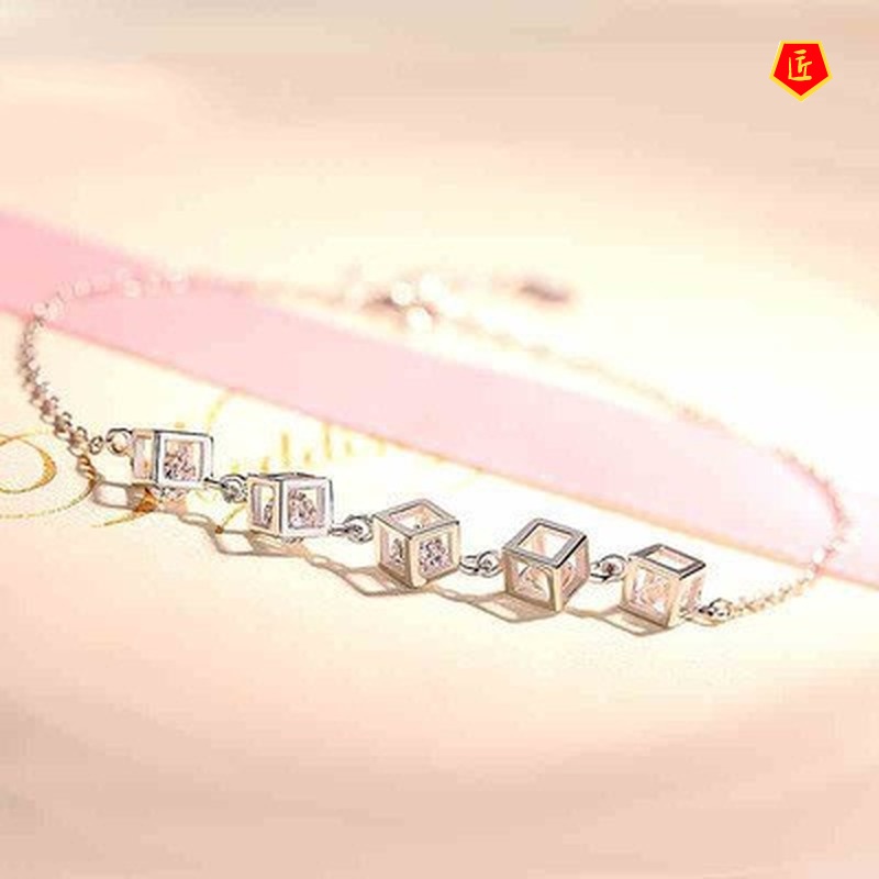 [Ready Stock]Korean Style Fashion Simple Cube Bracelet