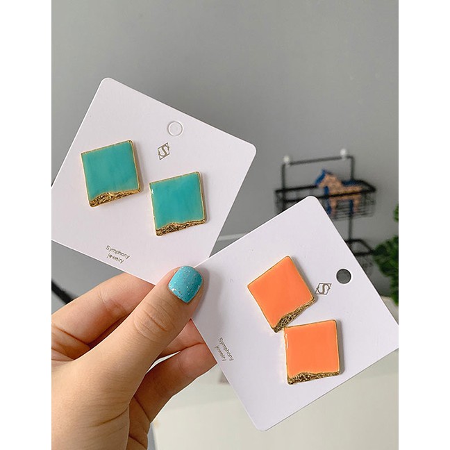 LRC Anting Tusuk Fashion Alloy Drip Geometry Stud Earrings F65158