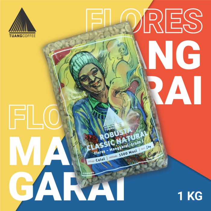 

Kopi-Biji- Grade 1 - Green Bean - Natural Robusta - Flores Manggarai -Biji-Kopi 750 Minuman-Makanan-