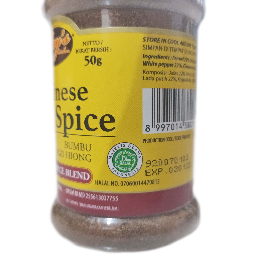 JAYS CHINESE FIVE SPICE 50 GR - JAYS BUMBU NGOHIONG HALAL