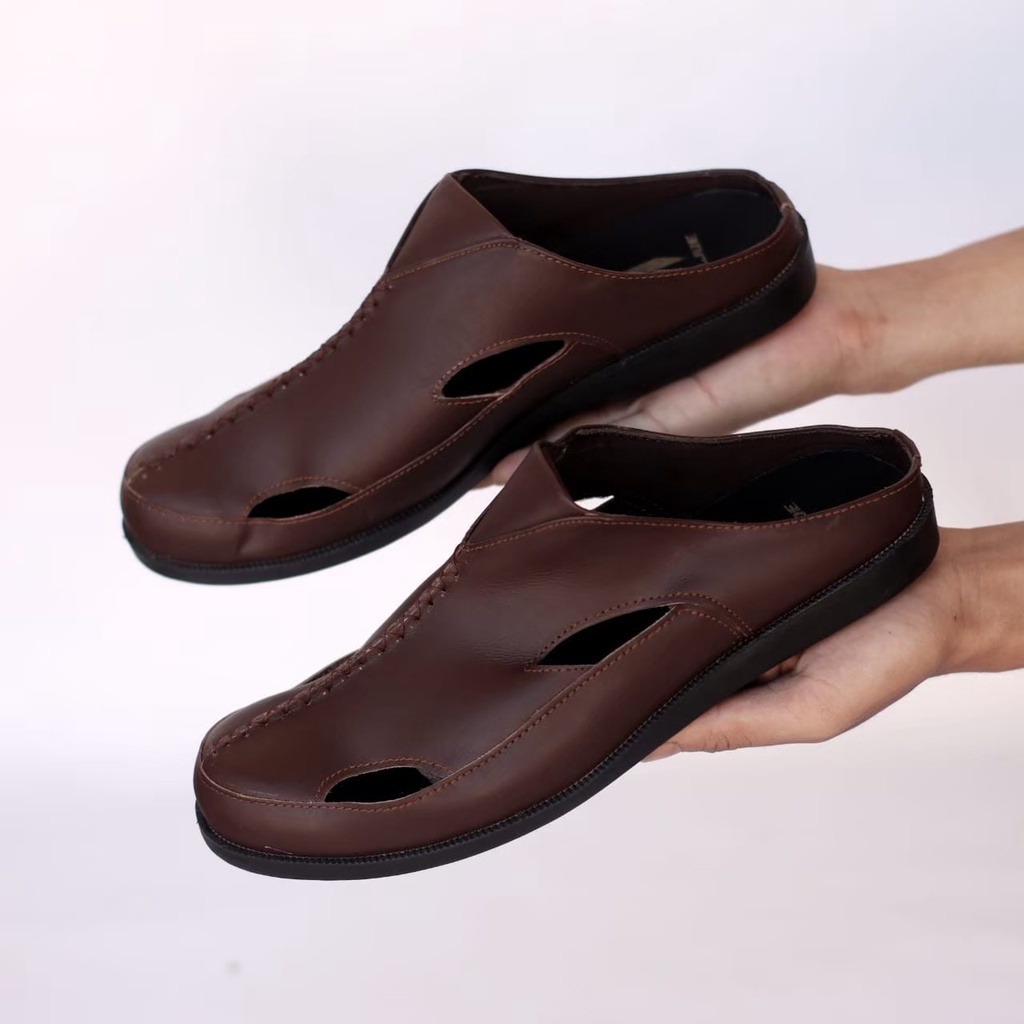 SEPATU sandal KULIT  Pria MR JOE bustong hiro WIRO ASLI ORIGINAL FHASION SANTAI RESMI KERJA KANTOR - SENDAL SLIP ON SELOP SLOP SLIDE SLIPER KULIT COWOK - SANDAL INDIAN PRIA