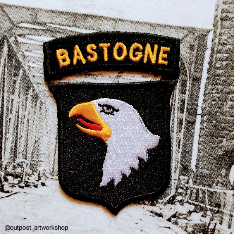 Patch 101st Airborne Division Bastogne US Army Emblem Bordir Military