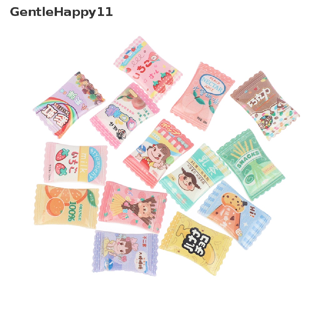 Gentlehappy 10Pcs / Set Mainan Miniatur Permen Skala 1: 12 Untuk Aksesoris Rumah Boneka