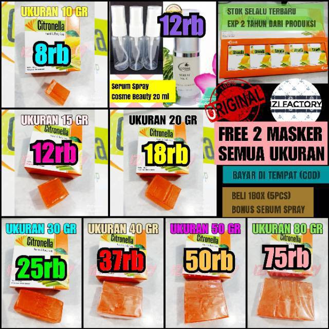 Bonus Serum/Masker (FREE MASKER) Sabun Citronella Original / Bidoyi Citronella BPOM / Serum Cosme
