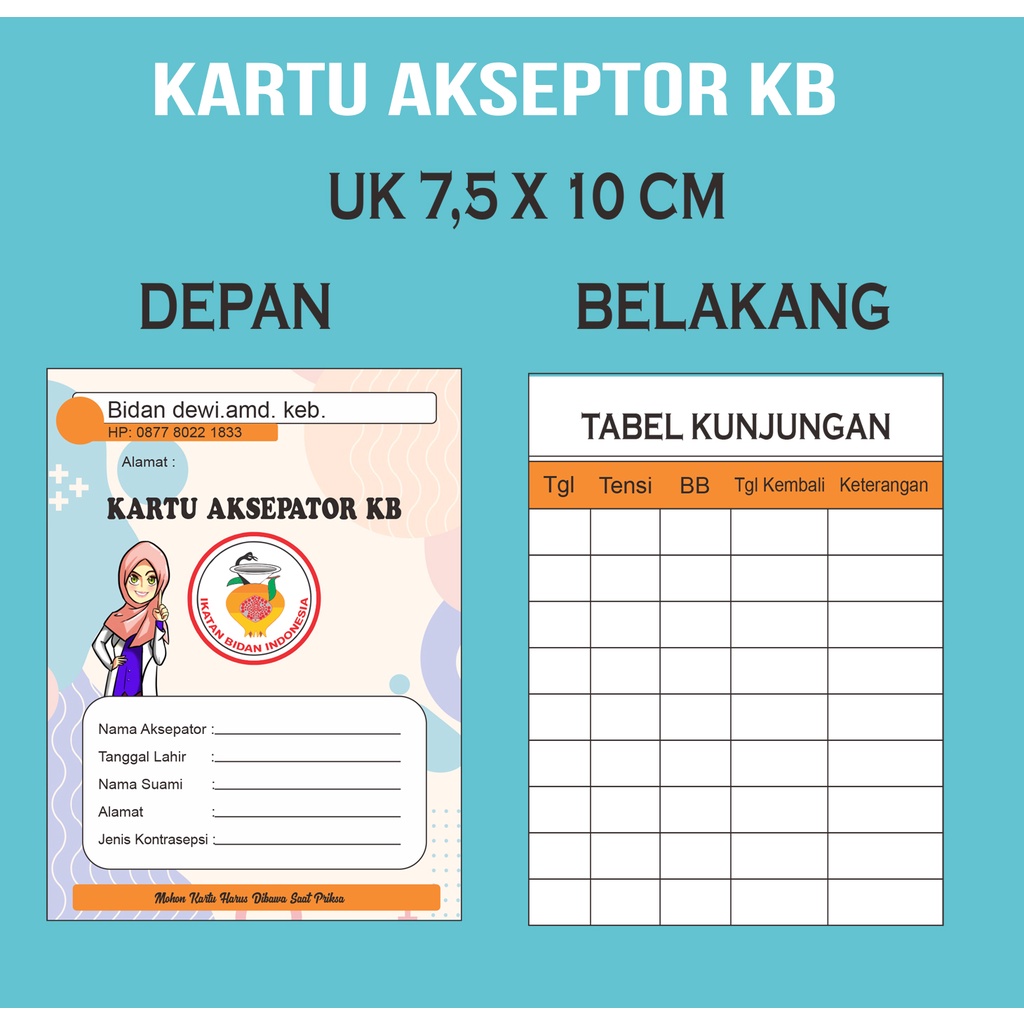 

KARTU AKSEPTOR KB MURAH / KARTU KB / BUKU KB / KB