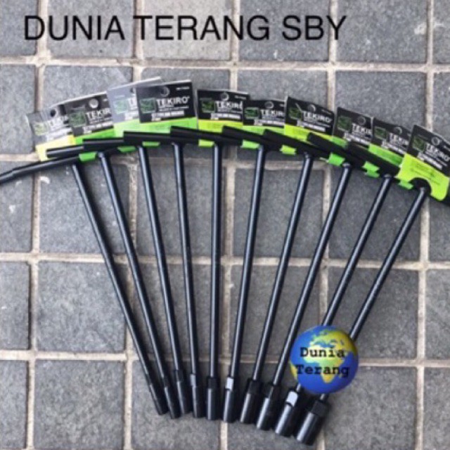 Kunci Shock T TEKIRO Set Lengkap 10 pcs 7 8 9 10 11 12 13 14 17 19mm - Kunci Sok Socket Shock