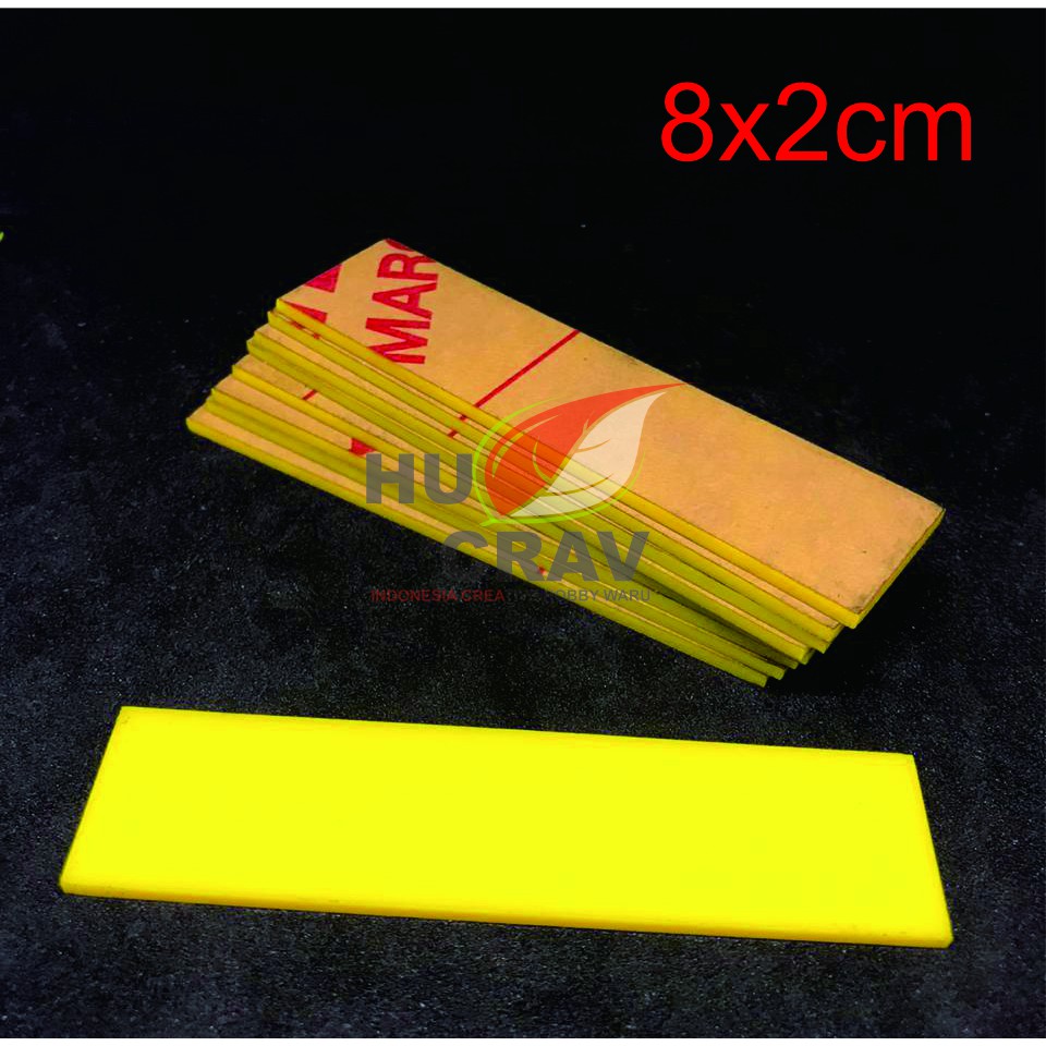 

AKRILIK NAME TAG / BAHAN PAPAN NAMA AKRILIK UK. 8 X 2 Cm,WARNA KUNING