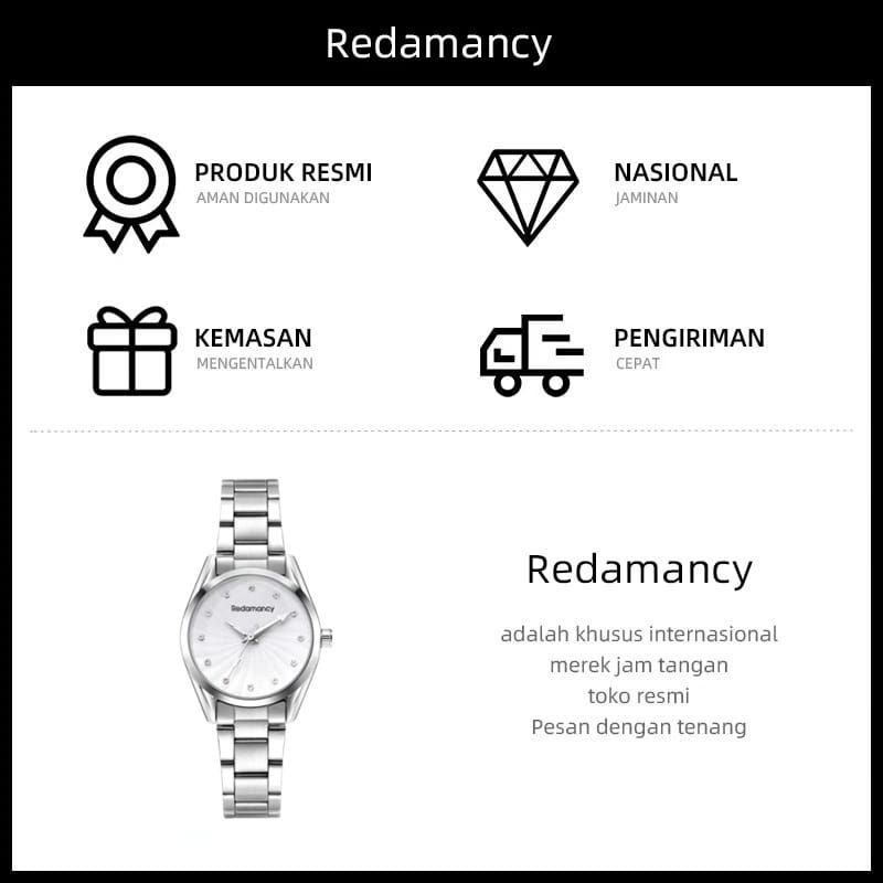 VKSTORETIME Jam Wanita Redamancy Bisnis Model Jam Tangan Stainliss Steel Kuarsa