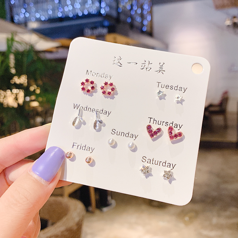 Set Anting Tusuk Kecil Gaya Korea
