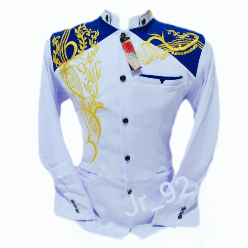 Jasko Bordir Jas Koko Pria Dewasa Jaskoko motif Putih,Biru,Emas