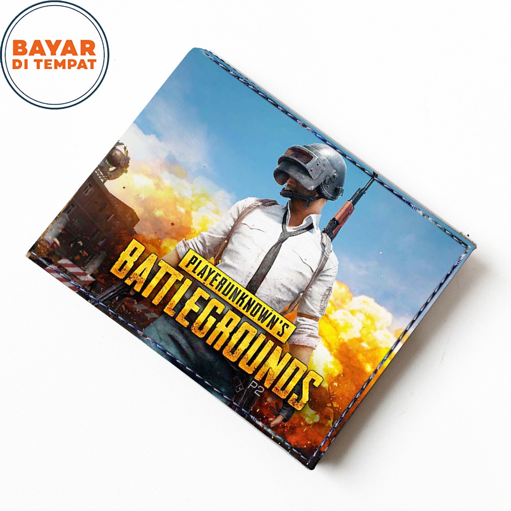 SHOPEE 6.6 SUPER SALE!! Dompet Anak Karakter PUBG PLAYERUNKNOWN'S BATTLEGROUNDS Dompet Kulit Pria Dompet Pendek Import +Box