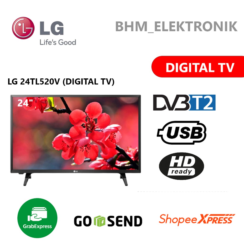 TV LED LG 24 Inch 24TL520V-PT Monitor TV  Digital TV LED LG 24 INCI TV 24 INCI DIGITAL