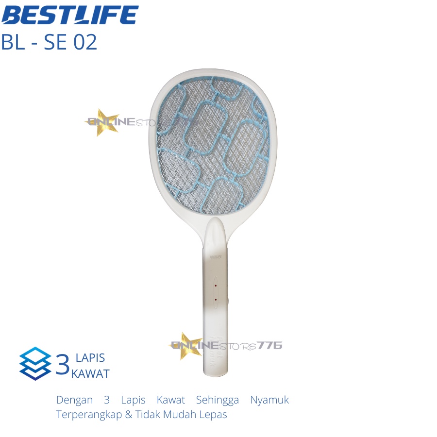 RAKET NYAMUK BESTLIFE BL SE 02 / RAKET NYAMUK CHARGER /  - INSECT KILLER - RECHARGEABLE - BERGARANSI