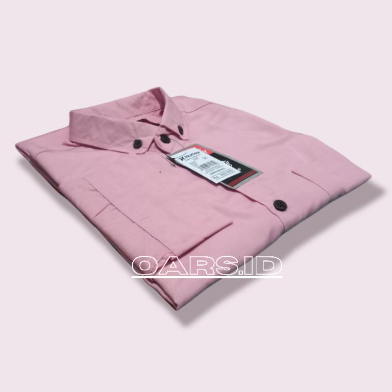 Oars.ID kemeja pink softpink ping polos pria lengan pendek dan panjang - kemeja murah - pakaian warna pink - pakaian pria