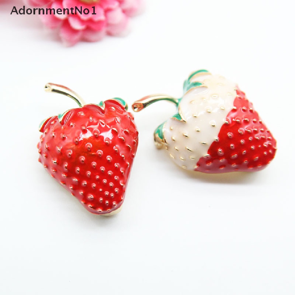 (AdornmentNo1) Bros Pin Enamel Bentuk Strawberry Merah Untuk Wanita