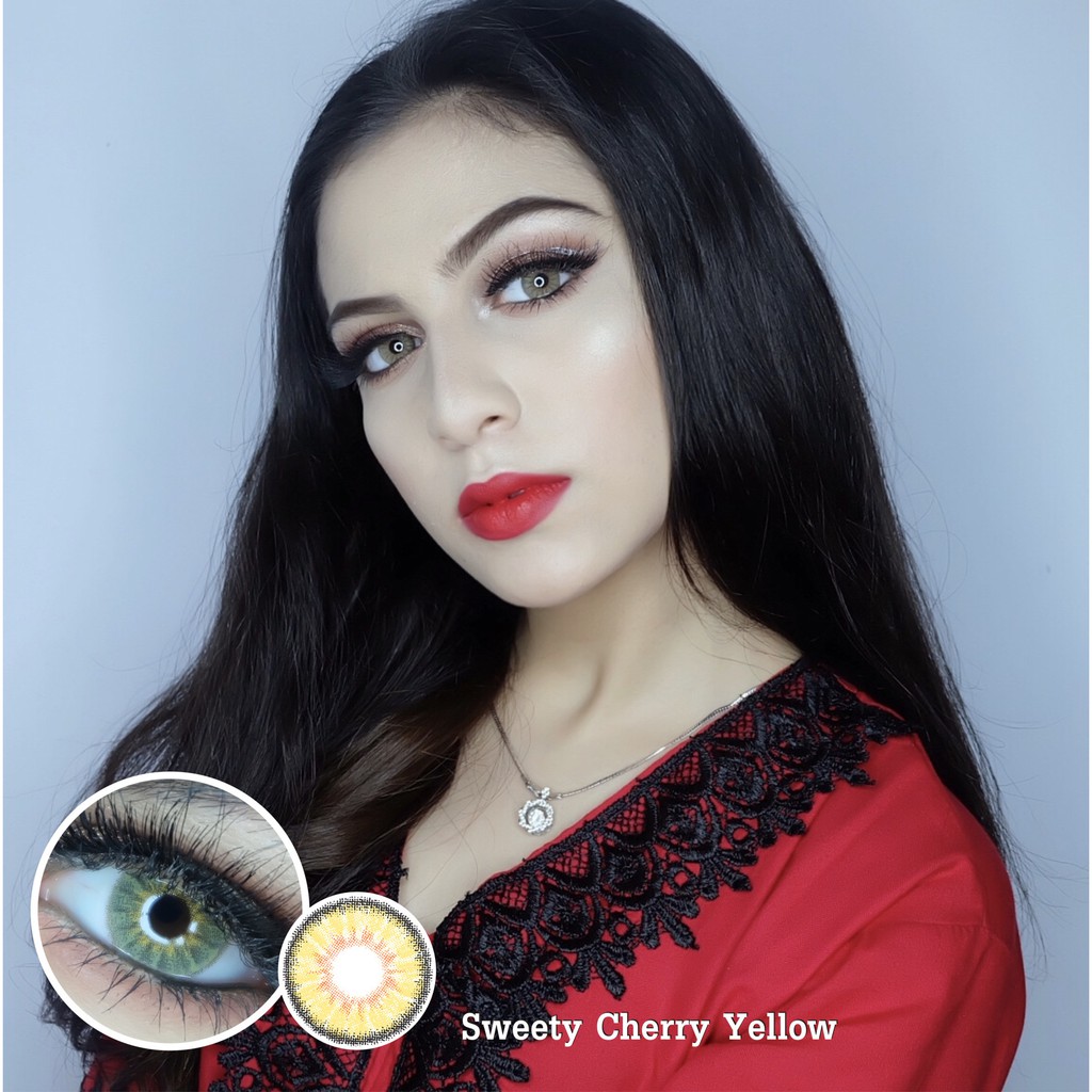 Soflens Sweety Helena Patricia Jenet Nutwara Gray Grey Brown Cherry Yellow Green Soflens Minus Murah