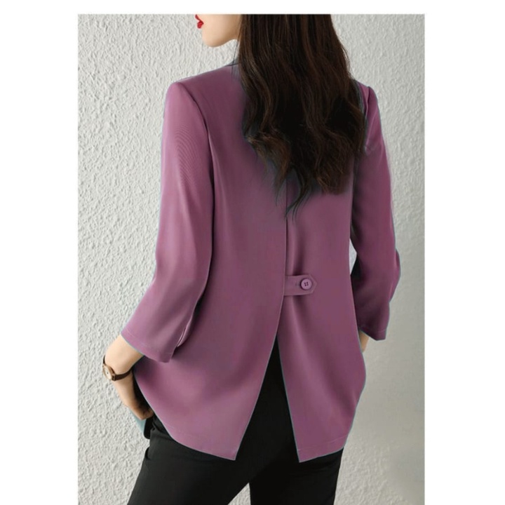 TERLARIS BLAZER WANITA MODEL KANCING BELAKANG BAHAN ITY CREPEE