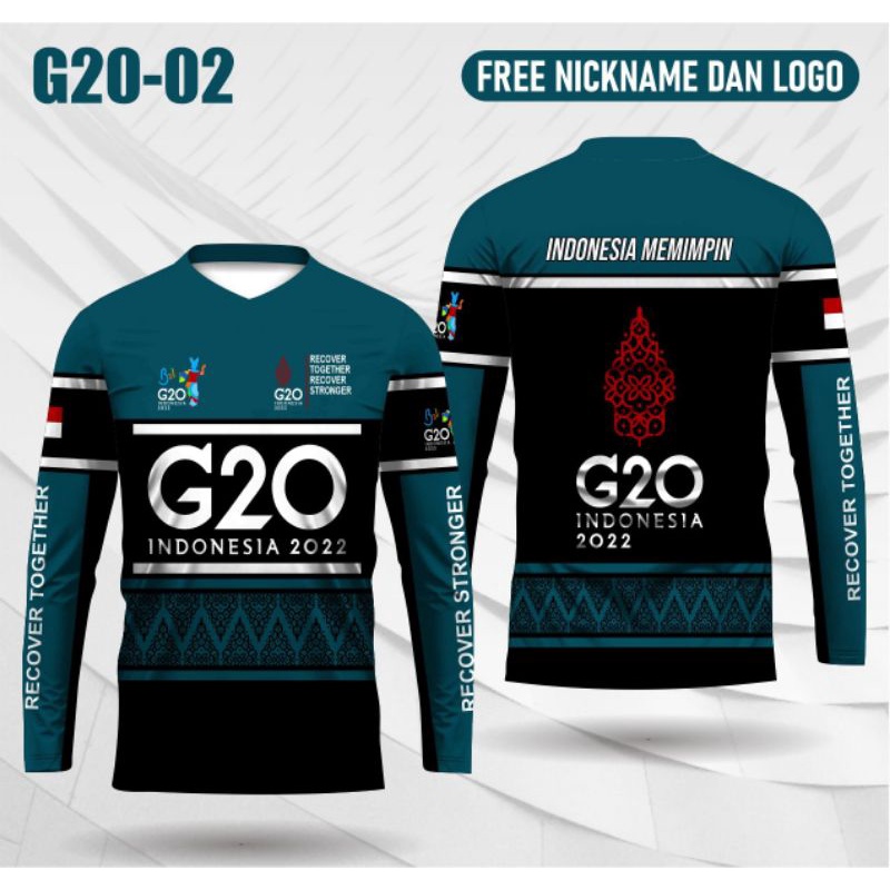 baju G20 2022 jokowi jersey G20 indonesia memimpin kaos G20 lengan panjang