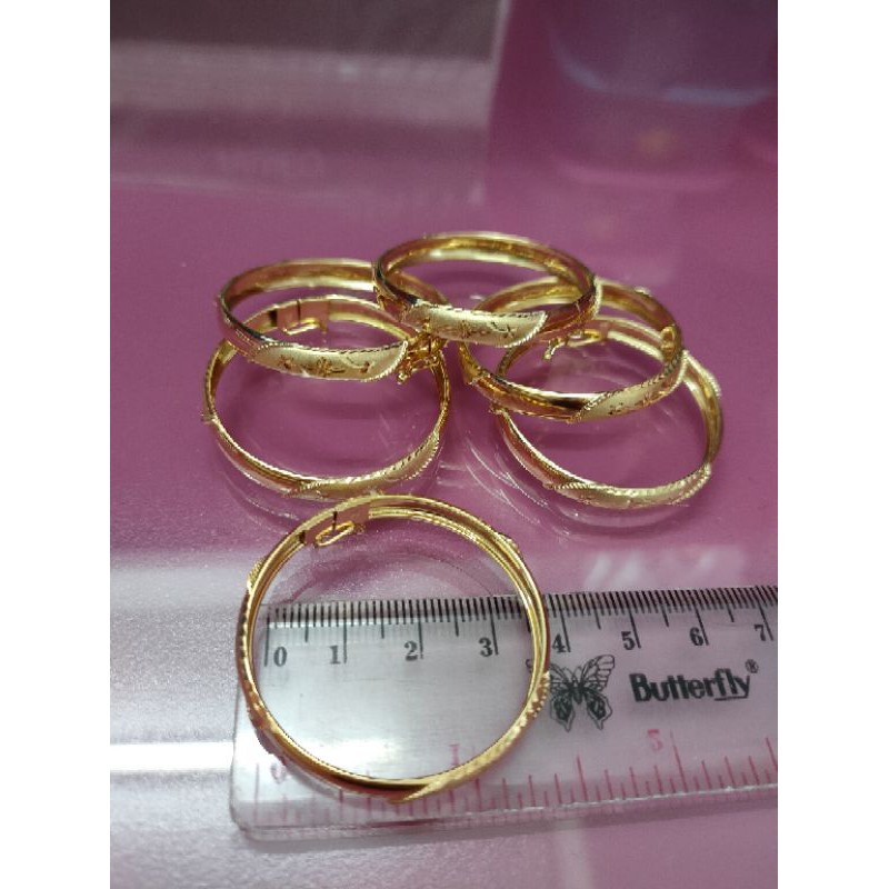 GELANG BANGKOK ANAK ( PERAK 925 ) LAPIS EMAS 24K