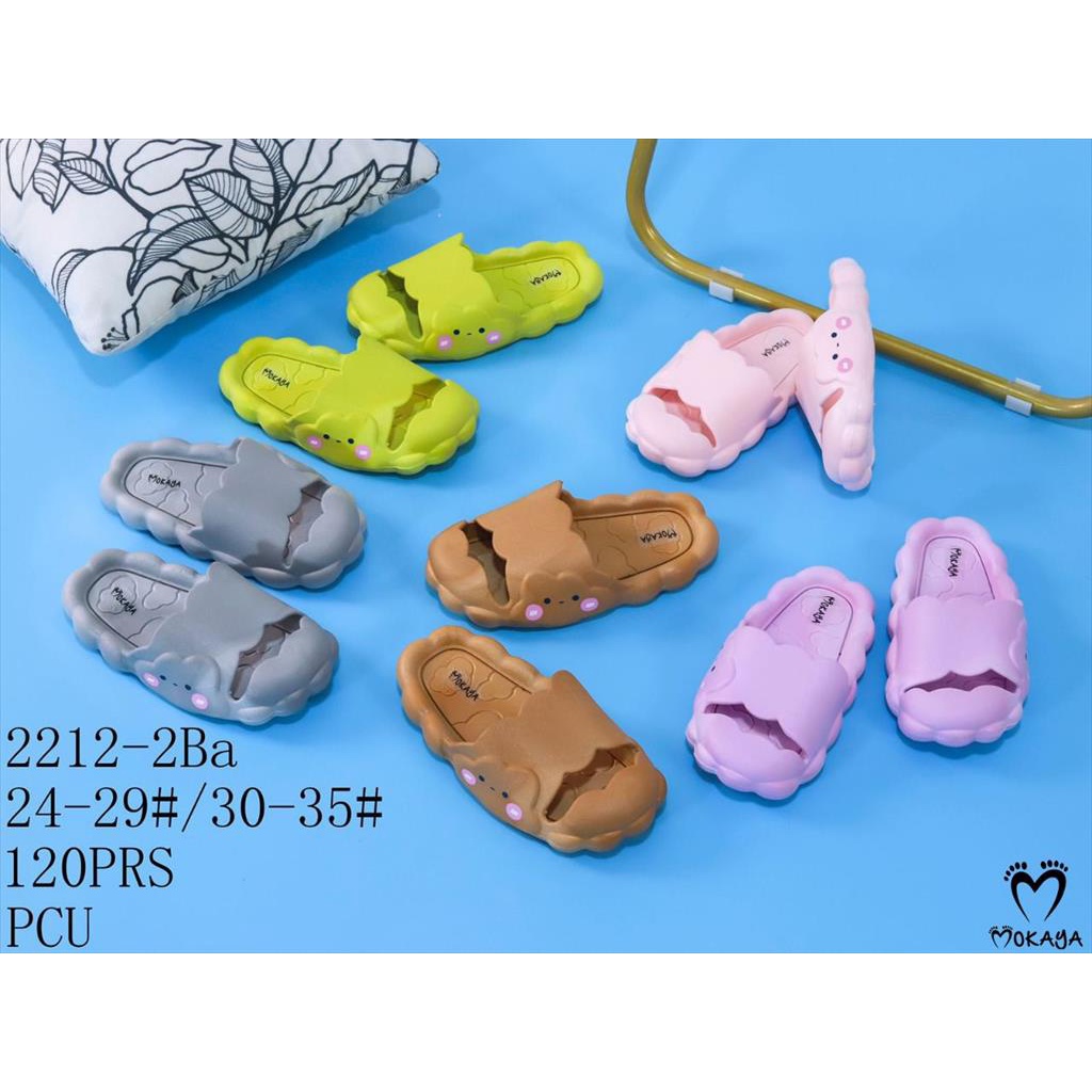 Sandal Slop Jelly Anak Cewek Cloud Cloudy Awan Smile Super Cute Cantik Anti Slip Import Mokaya / Size 24-35 (2212-2Ba)