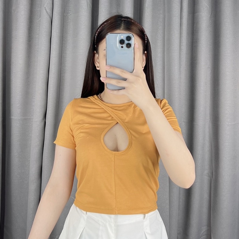 Middle Cut out crop top 005 | Crop top korea