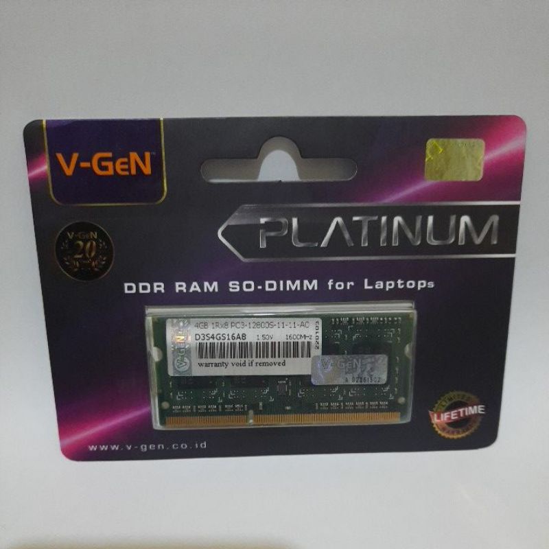 Sodim V-Gen Ddr3 4Gb Pc 12800 ( Sodim V-Gen PC3 4Gb 12800S )