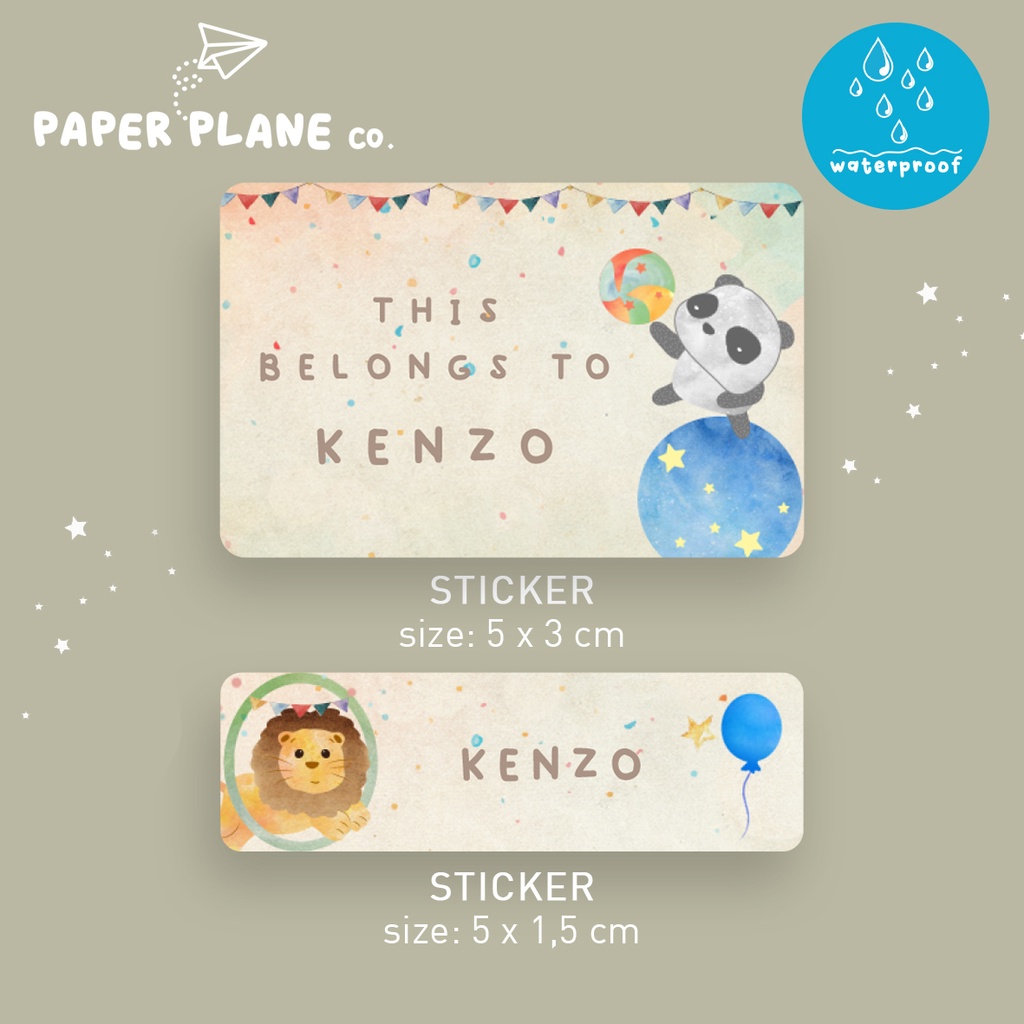 

Sticker Label Nama Anak Tema "Circus" Tahan Air Anti Luntur Custom