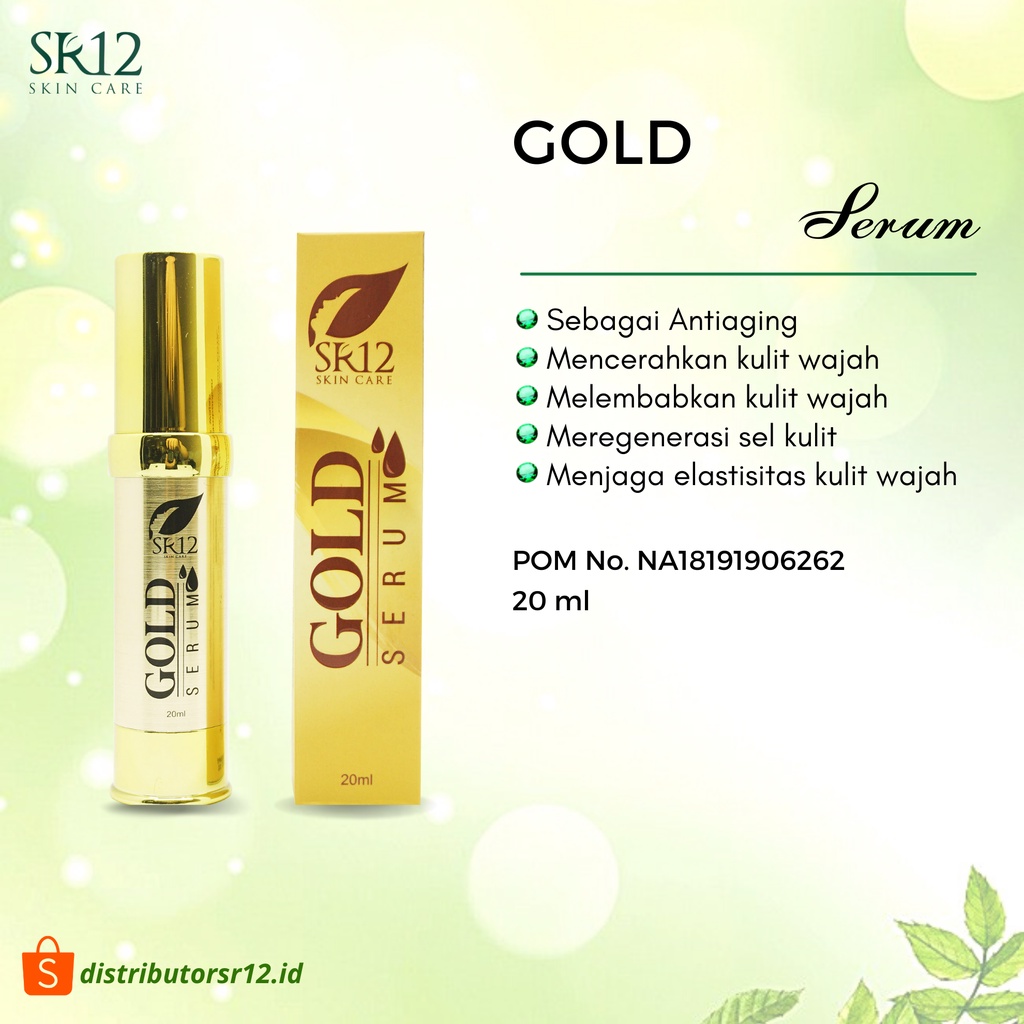 Gold Serum SR12 Serum Pencerah Wajah Antiaging Serum Glowing BPOM 20 ml