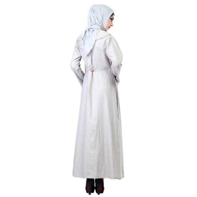 INFICLO Baju Gamis Wanita Terbaru Dress Gamis Remaja Kekinian Korean Style Elegan Untuk Kondangan Pesta Ramadhan Model Terbaru Warna Silver Abu