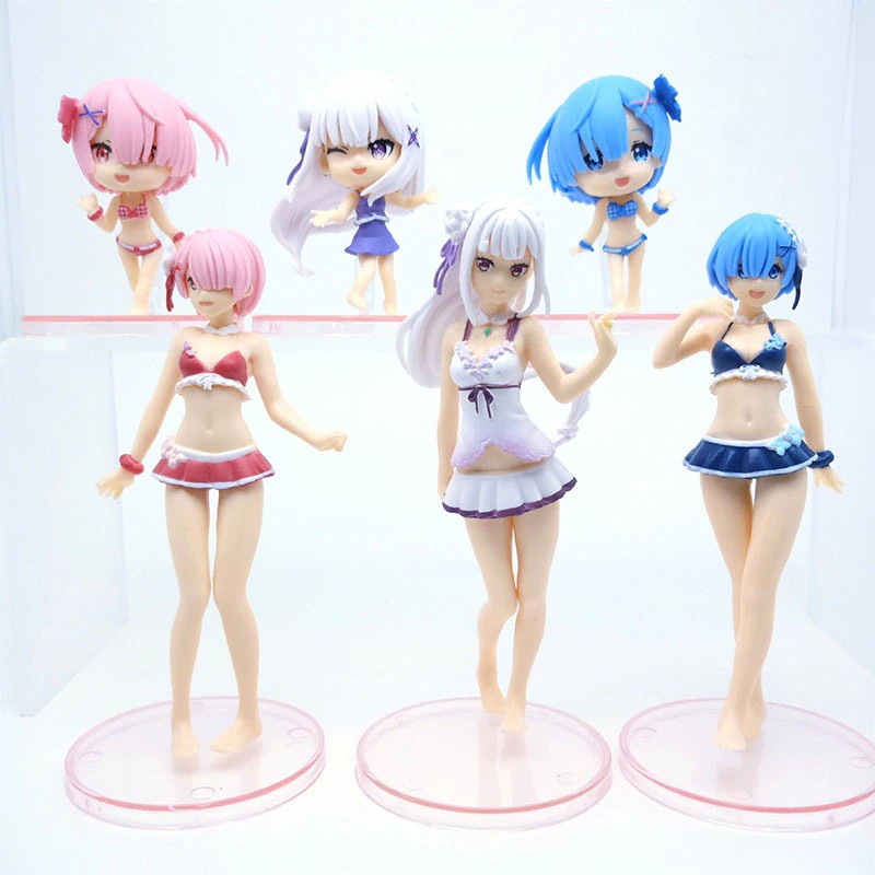 6 pcs/set Figure Re Zero Re:Life in a Different World From Zero