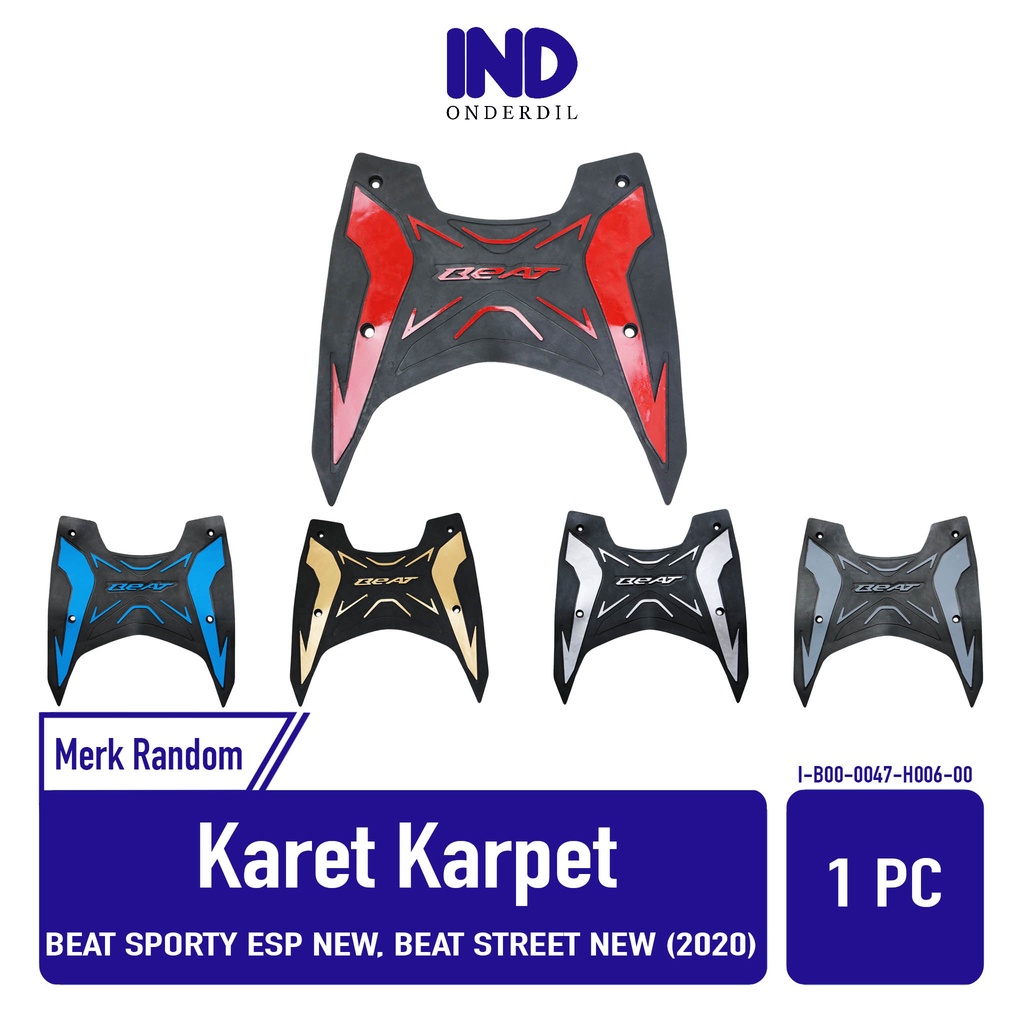 Karpet-Injekan-Pijakan-Alas Kaki-Bordes Karet Beat FI-LED Sporty-Street K1A eSP New 2020 Merah-Biru-Emas-Silver-Abu