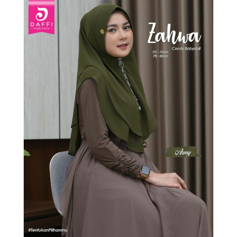 Zahwa/df158 ORI by DAFFI hijab best seller Bahan Cerutybabydoll dgn 2 Layer