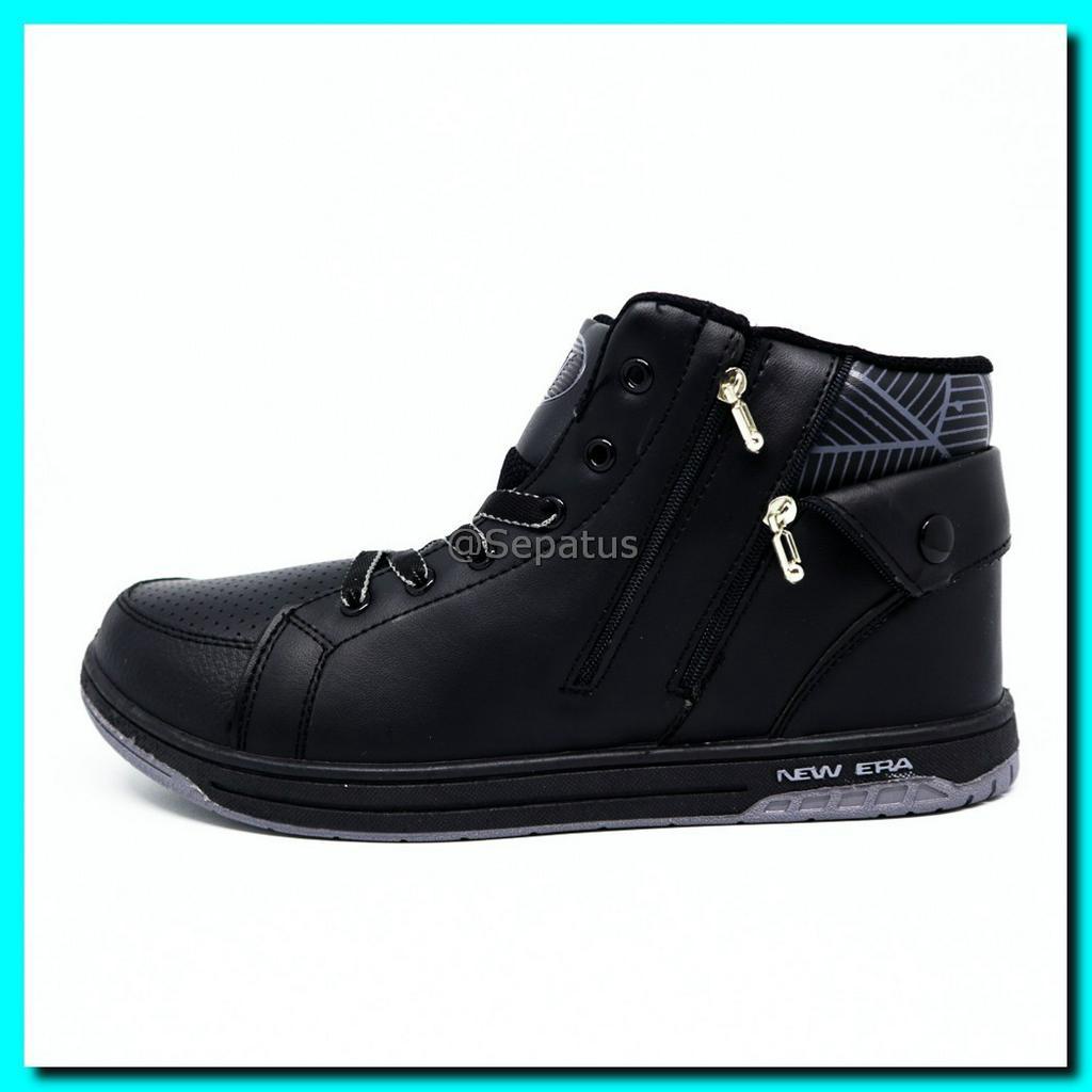 Sepatu New Era Tuscany Sepatu Sekolah Sepatu Casual Warna Hitam Polos
