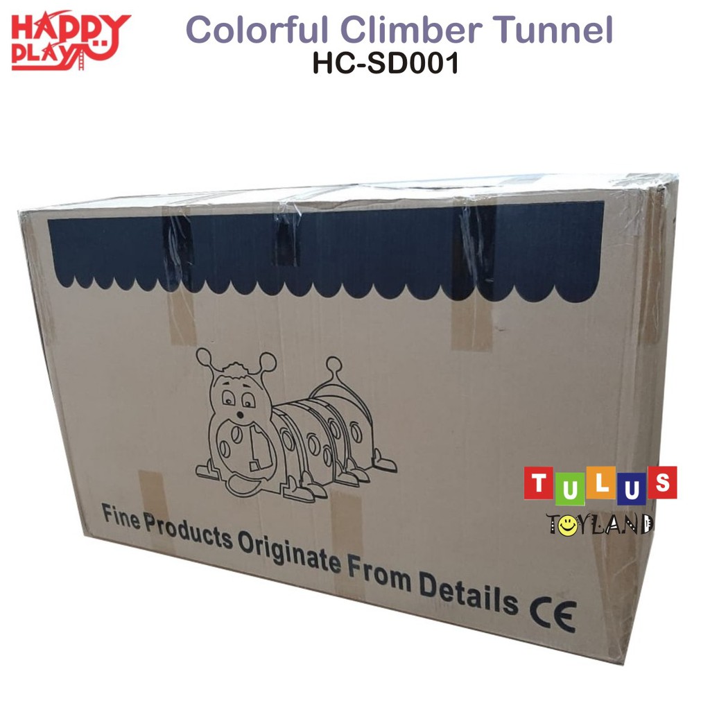 Terowongan Anak Happy Play Colorful Climber Tunnel Caterpillar Mainan Panjat Tebing Ulat Plastik