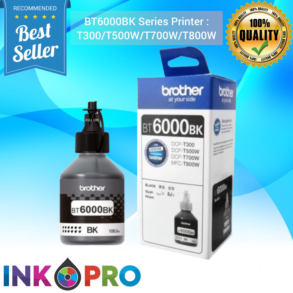 Tinta Brother BT6000BK PREMIUM - Ink Cartridge Untuk Printer DCP-T300 DCP-T500W DCP-T700W MFC-T800W