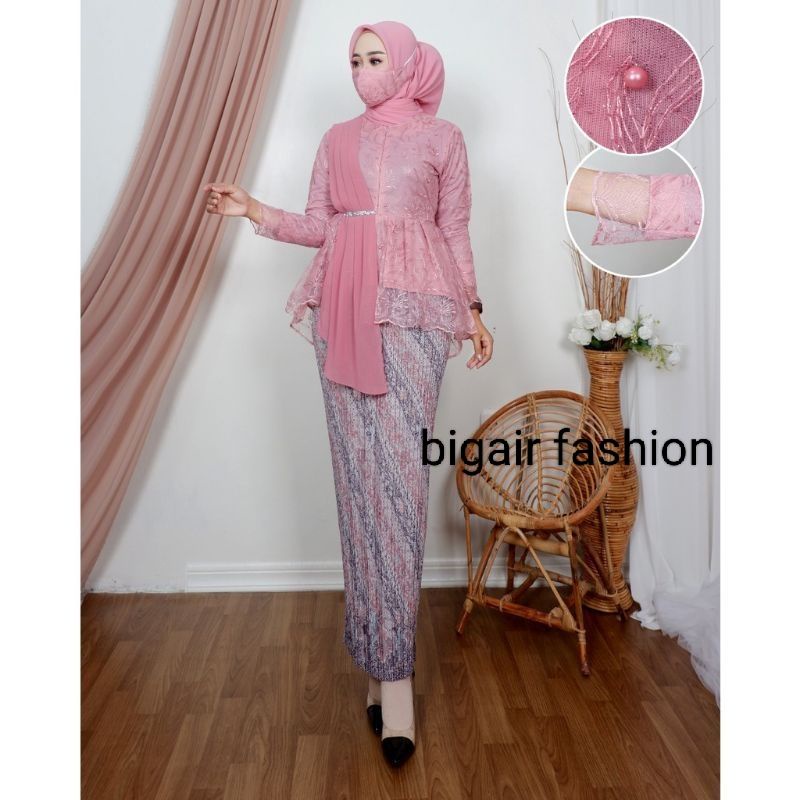 SETELAN KEBAYA AURORA SELENDANG MODERN - SETELAN KEBAYA MODERN - BLOUSE AMALIA - KEBAYA KEKINIAN -BY BA
