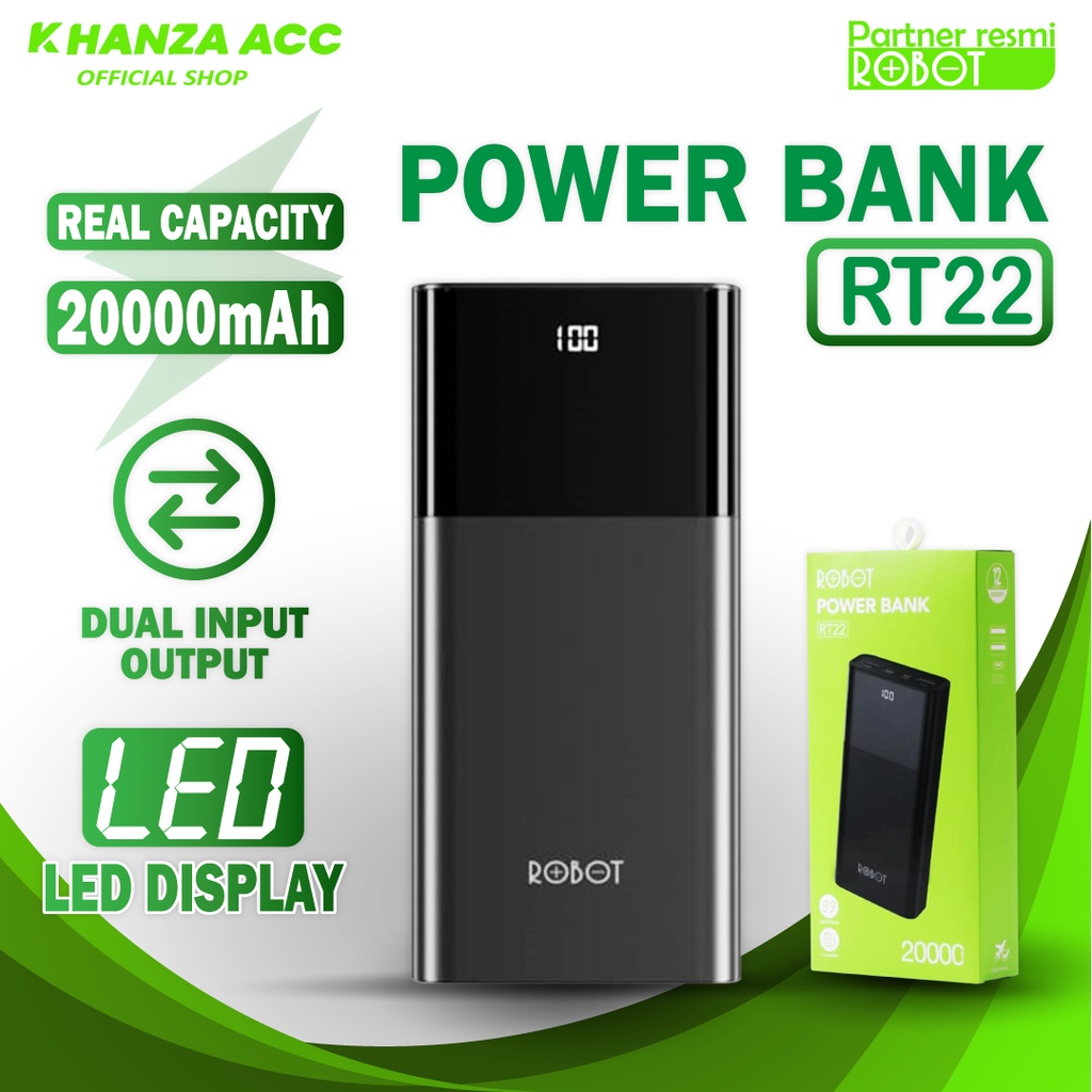 Powerbank Robot 10000mah / 20000mah Original Fast Charging